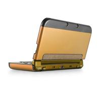 TNP Funda protectora para New Nintendo 3DS XL LL 2015, carcasa de aluminio y plástico para New Nintendo 3DS XL LL, protección del riesgo de arañazos, protectora de pantalla, color dorado