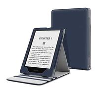 TNP Fundas para Kindle Paperwhite 11ª Generación - 2021 / Edición Signature para eReader de 6,8 Pulgadas con Soporte Plegable, Flip Vertical Origami, Cubierta Premium de Cuero PU, Azul Oscuro