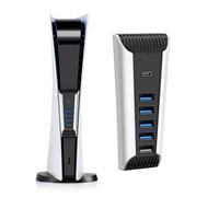 TNP - Hub USB para consola PS5, extensor de puerto USB de alta velocidad para accesorios PS5 con 4 USB 2.0, 1 USB 3.1 y 1 puerto de carga, adaptador de expansión USB para Playstation Console UHD y