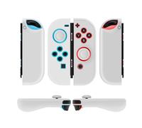TNP Protectores para Nintendo Switch Joy-Con, Agarre con Tapas para el Pulgar, Cubiertas Funda Protectora, Antideslizantes, Ergonómicas, Diseño Ligero, Color Blanco