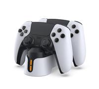 TNP PS5 Dual Charging Docking Station Charger Compatible with Sony PlayStation 5 Official Dualsense Wireless Controller, Fast Charge Port Dock Stand Accessories with USB-C Cable Cord LED Indicator