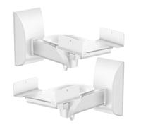 TNP Soportes de Pared para Altavoces de Estantería con Sujeción Lateral Doble - Montaje Universal para Altavoces de Sonido Envolvente con Inclinación y Giro Ajustables para Hogar y Estudio,