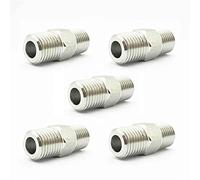 TNPLKIUYT Adaptador reductor de boquilla hexagonal de acero inoxidable 304, rosca macho, varios tamaños NPT, paquete de 5(3/8inch)