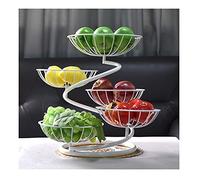 TNPLKIUYT Bandeja for servir de metal multicapa, plato de fruta, nórdico, multicolor(C)