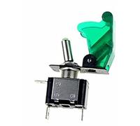 TNPLKIUYT Interruptores, Interruptor basculante DC 12 V 20 A for coche, luz LED multicolor, control de encendido y apagado con cubierta(Green)