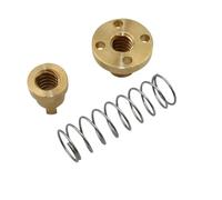 TNPLKIUYT Tuerca de tornillo de avance, Tuerca de brida de latón con tornillo trapezoidal T8 de 8 mm de diámetro, varios pasos, paquete de 1(2mm pitch 8mm lead)