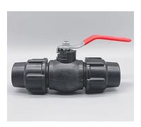 TNPLKIUYT Válvula de bola, Tubo de agua de plástico de 20/25/32/40/50/63mm, mango de acero, conector de válvula rápida, accesorios de válvulas de bola de tubo PE, 1 Uds.(Black,32mm)