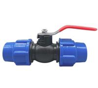 TNPLKIUYT Válvula de bola, Tubo de agua de plástico de 20/25/32/40/50/63mm, mango de acero, conector de válvula rápida, accesorios de válvulas de bola de tubo PE, 1 Uds.(Blue,50mm)