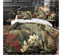 TNSGHAVED Escena de la Jungla de tucanes Funda de Edredón Impresión 3D Juego de 3 Piezas Cremallera Oculta Incluye Fundas de Almohada Lavables Fauna Funda Edredon for Adolescentes Single（140x200cm）