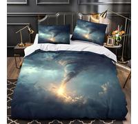 TNSGHAVED Formación de Nubes de tormenta Funda de Edredón Juego de 3 Piezas Impresión 3D Cierre de Incluye Fundas de Almohada Obra de Arte dramática del Cielo Funda Edredon for niña Single（135x200cm）