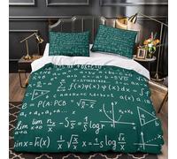 TNSGHAVED Fórmulas matemáticas Funda de Edredón Impresión 3D Juego de 3 Piezas Cierre de Cremallera Oculta Incluye Fundas de Almohada Pizarra educativa Funda Edredon for niña Single（135x200cm）