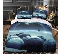 TNSGHAVED Piedras de SPA Funda de Edredón 3 Piezas de poliéster Estampado 3D Cierre de Cremallera Oculta Incluye Fundas de Almohada Lavables Meditación Zen Funda Edredon for Familia Double（200x200cm）