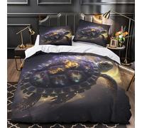 TNSGHAVED Planetas cósmicos Funda de Edredón Cremallera Oculta 3 Piezas Impresión 3D con Fundas de Almohada Antialérgica Arte de fantasía Espacial_1 Funda Edredon for jóvenes Super King（260x220cm）