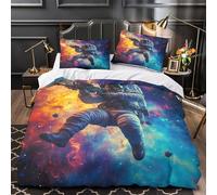 TNSGHAVED Soldado Espacial 3D Impresión Funda de edredón 3pz Microfibra antidesvanecimiento acción de Ciencia ficción Edredón Funda 2 Fundas Antimanchas Niños Adolescentes Super King（260x220cm）