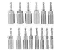 TNSKCIOAU 14Pcs 6-19mm Deep Socket Adapter Set Hex Shank Nut Driver bits Set Nut Setter Drill bit Set Magnetic Hexagonal Sockets Set