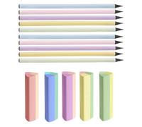 TNSLAND 10 piezas lapices et 5 gomas de borrar, ices de madera, Lapices HB, lápices de dibujo, Lápiz de Bocetos para principiantes artistas Bocetos Creaciones