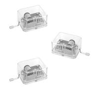 TNSLAND 3 Piezas Transparente con Manivela Caja Musical, Happy Birthday Musica Personalizada, Acrílico Cajas Musicales, Ofrece Tres Tipos de Canciones, para Decoración Interior, Regalos y Recuerdos