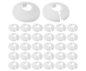 TNSLAND 30 Pcs Tapa de Tubo de Radiador Blanco Anillo de Plástico Cubierta Tapón Fundas Decorativas de Tubería para de Calefacción Tapones para Tubos de Embellecedor 16mm Blanco