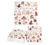 TNSLAND 40PCS Servilletas Animales del Bosque, Servilletas Papel 33x33cm, 3 Capas Suave y Absorbente, Adecuado para Bodas, Cocinas, Hogares, Servilleta de Primavera y Verano, Decoraciones Picnics