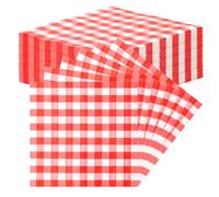 TNSLAND 40PCS Servilletas de CóCtel Cuadros, Servilletas Rojas Cuadros Servilletas Desechables Cuadr, Servillet Rojas Blancas, Servilleta A Cuadro Adecuadas para Restaurantes, Picnics, Bares