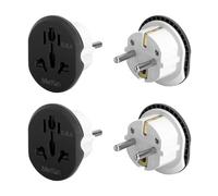 TNSLAND 4PCS Adaptador Universal Viaje, Adaptador USA España, UK a España y China a España Tipo F/C, Adaptador Enchufe Europeo Seguro Protección Infantil, Compacto para Viaje Europa, Hogar, Oficina