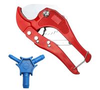 TNSLAND Cortatubos para Tubos Compuestos + Calibrador para Tubos de Cortador de Tubos Compuestos Multicapa Herramientas Fontaneria Cortatubos PVC Diámetro Máx 42 mm + Calibrador Azul 16 20 26 mm