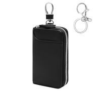 TNSLAND Funda llaves de Llave Hombres y Mujeres, porta chaves de PU con 3 Compartimentos Separados y 6 Ganchos para llaves, Estuche para llaves de Casa