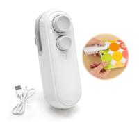 TNSLAND Mini soldadora de láminas 2 en 1 con cortador, recargable, selladora al vacío pequeña, soldadora con succión magnética, sellador de mano al vacío para bolsas, bolsas de plástico