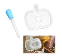 TNSLAND Molde de Silicona Calabaza 3D, Molde Silicona Vela Calabaza con 1 Pipeta para DIY Velas, Resina, Yeso, Decoraciones Otoño Halloween Navidad Pascua, Idea Regalo Original y Decoración de Mesa