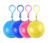 TNSLAND Poncho de Lluvia 4 Pack para Hombre, Mujer y Niños, Festival PE en Azul Oscuro, Azul Claro, Amarillo, L