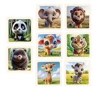 TNSLAND Puzzle para Niños de 8 Piezas 2 3 4 5 Años+ Puzzle para Niños Puzzle de La Fauna con 6 Puzzle de Juguete de Madera Cada uno Puzzle para Niños Y Niñas Desarrollo Cerebral