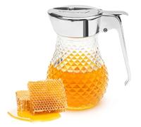 TNSLAND tarros de miel 8 onzas, tarros de miel dispensador de jarabe, dispensador de miel con asa, Botella de aceite versátil para herramientas de cocina aceite de jarabe de caramelo (250 ML)