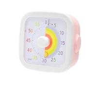 TNSLAND Temporizador Visual Niños, Silencioso 60 Minutos Aprendizaje Visual, Reloj Pomodoro con Diseño Arcoíris Educativo, Temporizador Niños para Estudio Cocina Clase TDAH, Rosa