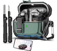 TNSNK Carcasa a prueba de golpes para Samsung Galaxy Buds3 FE(2025)/Buds 3/Buds 3 Pro(2024) con lápiz de limpieza y mosquetón, [Soporte de carga inalámbrica] Compatible con Samsung Galaxy Buds 3 Pro