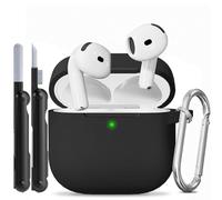 TNSNK Custodia per AirPods 4 con Kit di pulizia, custodia protettiva in Silicone per Apple Airpods 4 ANC (AirPods 4 con cancellazione attiva del rumore) supporto ricarica Wireless con portachiavi