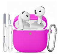 TNSNK Custodia per AirPods 4 con Kit di pulizia, custodia protettiva in Silicone per Apple Airpods 4 ANC (AirPods 4 con cancellazione attiva del rumore) supporto ricarica Wireless con portachiavi