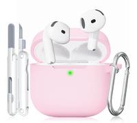 TNSNK - Custodia per AirPods 4, in morbido Silicone, compatibile con Apple AirPods di 4a generazione 2024, da Donna, da Ragazza, antigraffio, con Kit di pulizia e portachiavi, protezione contro le