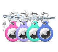 TNSNK Funda impermeable para soporte de Apple Airtag con bloqueo, colgante con llavero para equipaje, bicicleta, mascotas - (rosa + morado + azul + verde menta)