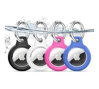 TNSNK Waterproof for Apple Airtag Holder Case with Lock, Airtag Pendant Key Ring Case with Keychain for Luggage/Bicycles/Pets