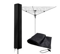 TNSOYCA Funda Tendedero Exterior Cubierta Rotativa de Líneas de Lavado, Funda Protectora Tendedero Rotary con Cremallera, 160x15x15cm, 210D Tela Oxford, Impermeable, Negro