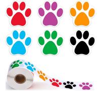 TNSRAY Pegatina Etiquetas, 2 Pieza Unidades Adhesivo de Pata de Perro, Pegatinas con Estampado de Pata de Perro de Colores, Huella de Mascota, Etiquetas de Pata para Calcomanías de Pared