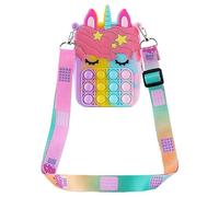 TNSRAY Poppet Pop it Bag, Pop Bubble Push It Unicorn Bandolera,2 en 1 Unicorn Fidget Bag Pop Bubble PushToy,Bandolera con Correa de Silicona para el Hombro,Juegos de Regalo para niños de 5 6 7 8 años