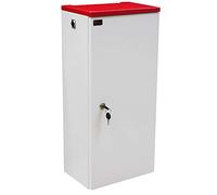 TNTboy ? Netzwerk Design-Schrank f?r W-LAN Router - 2-fach Keystone-Tr?ger - 4 HE 10"-Einbau - Montageplatte - reinweiss - Deckplatte Rot (99TNTBOY3RKT)