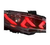 TNTGEBFVBG Conjunto de faro delantero Para Civic 10.a Generación 2016-2021 Conjuntos Faros LED Coche Antiniebla DRL Lámpara Señal Giro Freno Iluminación Automática Juego Faros Principales(RED DRL)