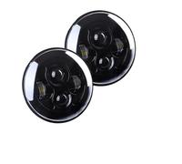 TNTGEBFVBG Conjunto de faro delantero Para Jeep Para Wrangler Para Datsun Para Lada Niva 4x4 H4 7 Pulgadas LED Faro DRL Redondo 7 ''faro Angel Eyes Halo Juego Faros Principales(Headlight No Halo.)