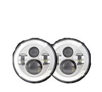 TNTGEBFVBG Conjunto de faro delantero Para Jeep Para Wrangler Para Datsun Para Lada Niva 4x4 H4 7 Pulgadas LED Faro DRL Redondo 7 ''faro Angel Eyes Halo Juego Faros Principales(Headlight No Halo..)