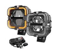 TNTGEBFVBG Faro 7 Pulgadas Moto Barra De Luz Led Obra Para Coche 60W Foco 12v Con Luces Conducción DRL Ámbar Para Tractores Barcos Todoterreno 4x4 SUV ATV(1pair B with Wire)