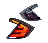 TNTGEBFVBG Luz Trasera Lado Del Conductor Y Pasajero Para Civic Hatchback 2016 2017 2018 2019 2020 LED Freno Flujo De Agua Parpadeo Luces Traseras Conjunto(Smoked)