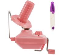 TNTGMG Bobinador de bolas rosa, enrollador de bolas de hilo, para manualidades, práctico enrollador de pasteles con tijeras, herramienta indispensable para entusiastas de la mano