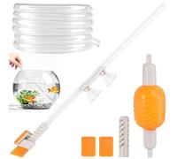 TNTGMG Juego de cambio de agua, dispositivo de aspiración de acuario con fuerte fuerza de succión y cepillo de limpieza, manguera de sifón de mano para aspirar y cambiar el agua, herramientas de